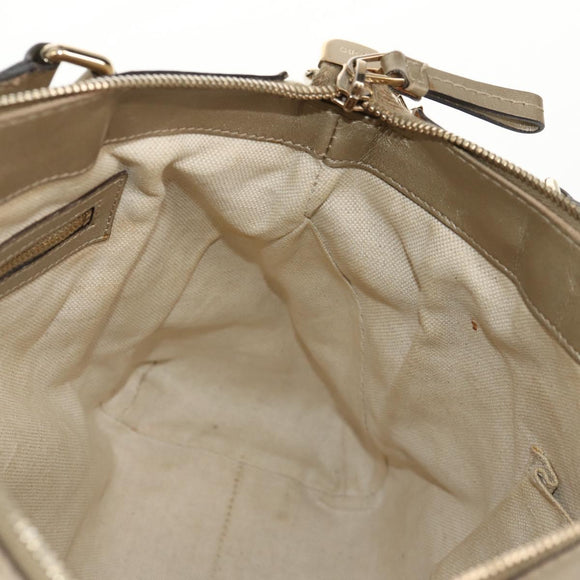 GUCCI GG Canvas Hand Bag 2way Beige Gold 269894 Auth 158077