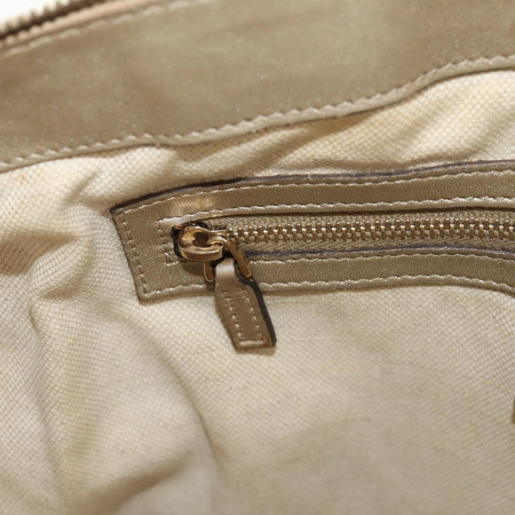 GUCCI GG Canvas Hand Bag 2way Beige Gold 269894 Auth 158077