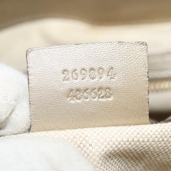 GUCCI GG Canvas Hand Bag 2way Beige Gold 269894 Auth 158077