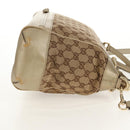 GUCCI GG Canvas Hand Bag 2way Beige Gold 269894 Auth 158077-6