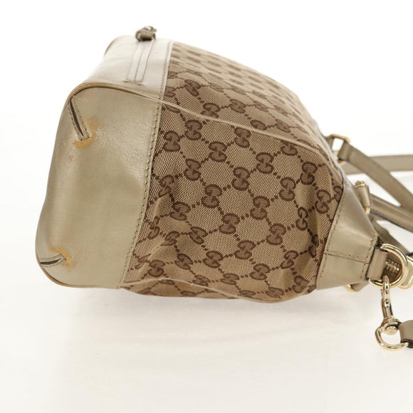 GUCCI GG Canvas Hand Bag 2way Beige Gold 269894 Auth 158077