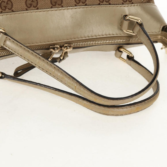 GUCCI GG Canvas Hand Bag 2way Beige Gold 269894 Auth 158077
