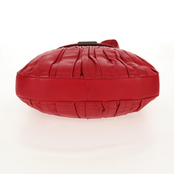 Christian Dior Shoulder Bag Leather Red Auth 158079V