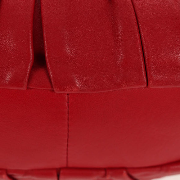 Christian Dior Shoulder Bag Leather Red Auth 158079V