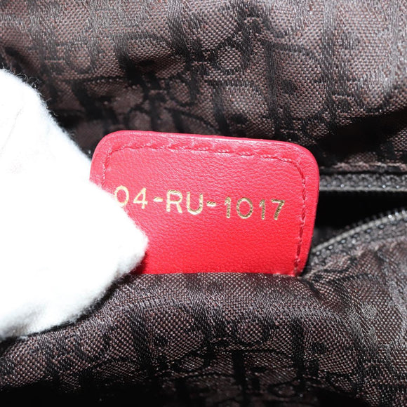 Christian Dior Shoulder Bag Leather Red Auth 158079V