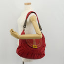 Christian Dior Shoulder Bag Leather Red Auth 158079V-28