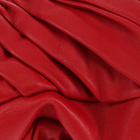 Christian Dior Shoulder Bag Leather Red Auth 158079V