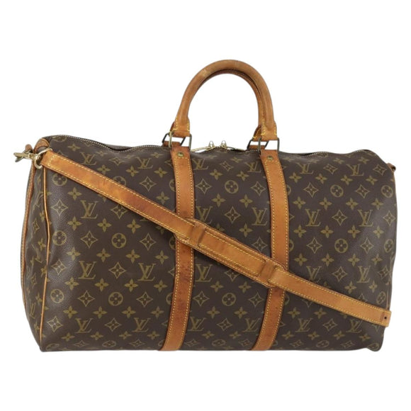 LOUIS VUITTON Monogram Keepall Bandouliere 50 Boston Tasche M41416 LV Auth 158083