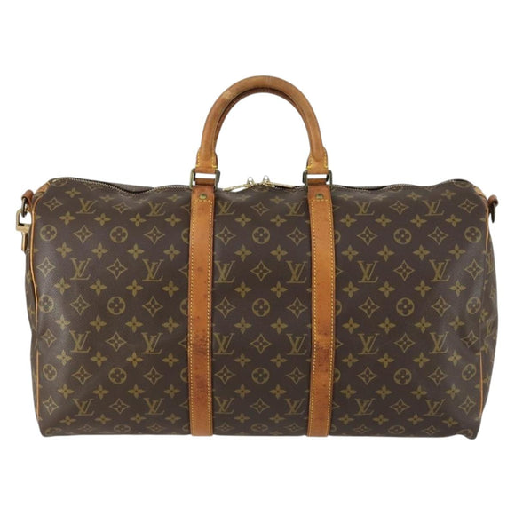 LOUIS VUITTON Monogram Keepall Bandouliere 50 Boston Bag M41416 LV Auth 158083