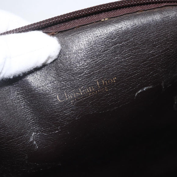 Christian Dior Trotter Canvas Tote Bag Beige Gold Auth 158084