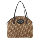 Christian Dior Trotter Canvas Tote Bag Beige Gold Auth 158084-2