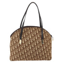Christian Dior Trotter Canvas Tote Bag Beige Gold Auth 158084-3