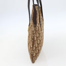 Christian Dior Trotter Canvas Tote Bag Beige Gold Auth 158084-5