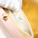 CHANEL Matelasse Chain Hand Bag Suede Pink Gold CC Auth 158088-11