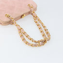 CHANEL Matelasse Chain Hand Bag Suede Pink Gold CC Auth 158088-7