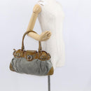 Salvatore Ferragamo Gancini Handtasche Wildleder Grün Silber Neu Original 158089-22