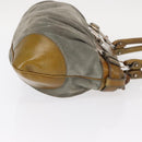 Salvatore Ferragamo Gancini Handtasche Wildleder Grün Silber Neu Original 158089-3