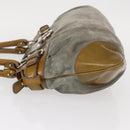 Salvatore Ferragamo Gancini Handtasche Wildleder Grün Silber Neu Original 158089-4