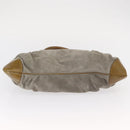 Salvatore Ferragamo Gancini Handtasche Wildleder Grün Silber Neu Original 158089-5