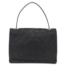 CHANEL Matelasse Hand Bag Lamb Skin Black Gold CC Auth 158090-3