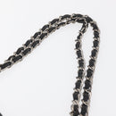 CHANEL Matelasse Chain Shoulder Bag Patent leather Black Silver CC Auth 158095-9