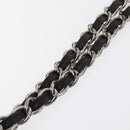 CHANEL Matelasse Chain Shoulder Bag Patent leather Black Silver CC Auth 158095-14