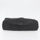 CHANEL Matelasse Chain Shoulder Bag Patent leather Black Silver CC Auth 158095-15