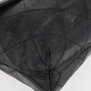 CHANEL Matelasse Chain Shoulder Bag Patent leather Black Silver CC Auth 158095-16
