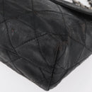 CHANEL Matelasse Chain Shoulder Bag Patent leather Black Silver CC Auth 158095-17
