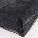 CHANEL Matelasse Chain Shoulder Bag Patent leather Black Silver CC Auth 158095-18