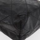 CHANEL Matelasse Chain Shoulder Bag Patent leather Black Silver CC Auth 158095-19