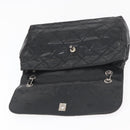 CHANEL Matelasse Chain Shoulder Bag Patent leather Black Silver CC Auth 158095-10
