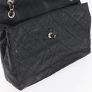 CHANEL Matelasse Chain Shoulder Bag Patent leather Black Silver CC Auth 158095-22