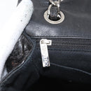 CHANEL Matelasse Chain Shoulder Bag Patent leather Black Silver CC Auth 158095-27
