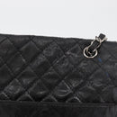 CHANEL Matelasse Chain Shoulder Bag Patent leather Black Silver CC Auth 158095-4