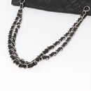 CHANEL Matelasse Chain Shoulder Bag Patent leather Black Silver CC Auth 158095-5