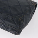 CHANEL Matelasse Chain Shoulder Bag Patent leather Navy Silver CC Auth 158096-13