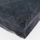 CHANEL Matelasse Chain Shoulder Bag Patent leather Navy Silver CC Auth 158096-17
