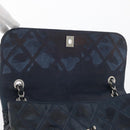 CHANEL Matelasse Chain Shoulder Bag Patent leather Navy Silver CC Auth 158096-9