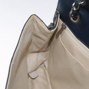 CHANEL Matelasse Chain Shoulder Bag Patent leather Navy Silver CC Auth 158096-22