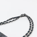CHANEL Matelasse Chain Shoulder Bag Patent leather Navy Silver CC Auth 158096-14