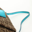 FENDI Zucchino Canvas Mamma Baguette Hand Bag Beige Gold Auth 158099SAV-14