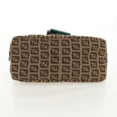 FENDI Zucchino Canvas Mamma Baguette Hand Bag Beige Gold Auth 158099SAV-5