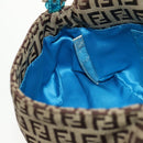 FENDI Zucchino Canvas Mamma Baguette Hand Bag Beige Gold Auth 158099SAV-24