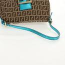 FENDI Zucchino Canvas Mamma Baguette Hand Bag Beige Gold Auth 158099SAV-7