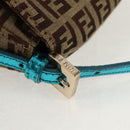 FENDI Zucchino Canvas Mamma Baguette Hand Bag Beige Gold Auth 158099SAV-9