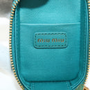 Miu Miu Matelasse Pouch Leather Green Gold Auth 158101SM-21