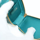 Miu Miu Matelasse Pouch Leather Green Gold Auth 158101SM-8