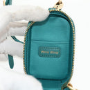 Miu Miu Matelasse Pouch Leather Green Gold Auth 158101SM-22