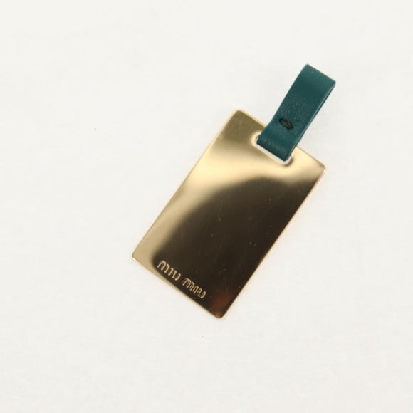 Miu Miu Matelasse Pouch Leather Green Gold Auth 158101SM